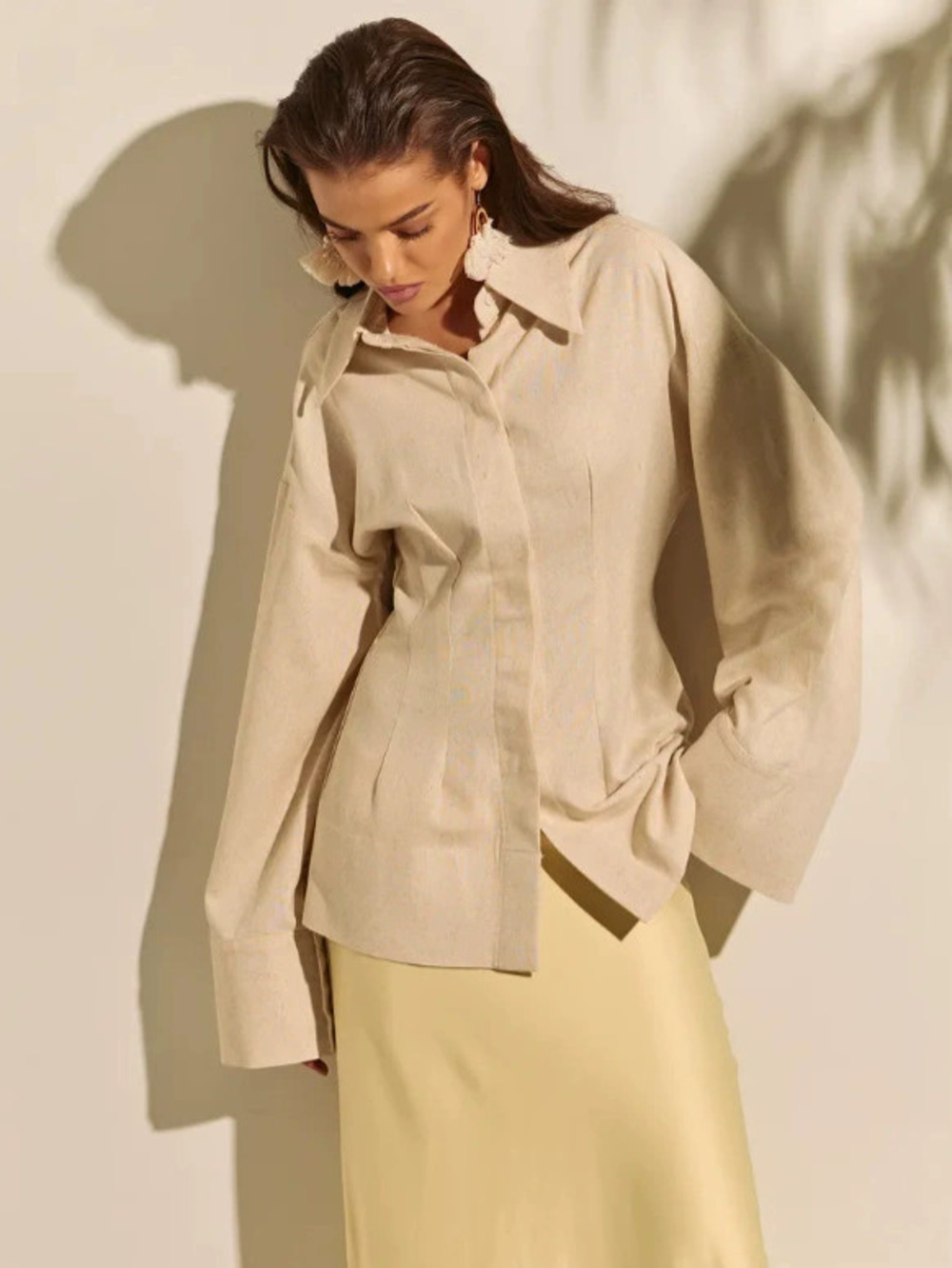 Zara Spring Summer Linen Shirt Loose Casual